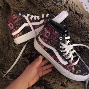 Floral high top vans